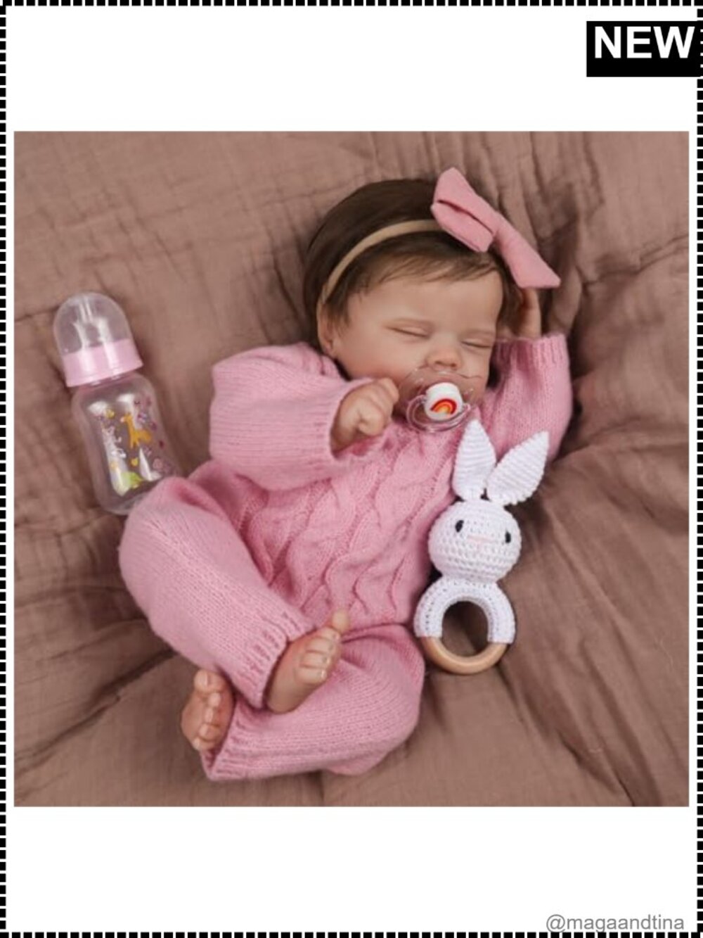 18 Inch Reborn Baby Doll Aria Lifelike Sleeping Newborn Girl Vinyl Cloth